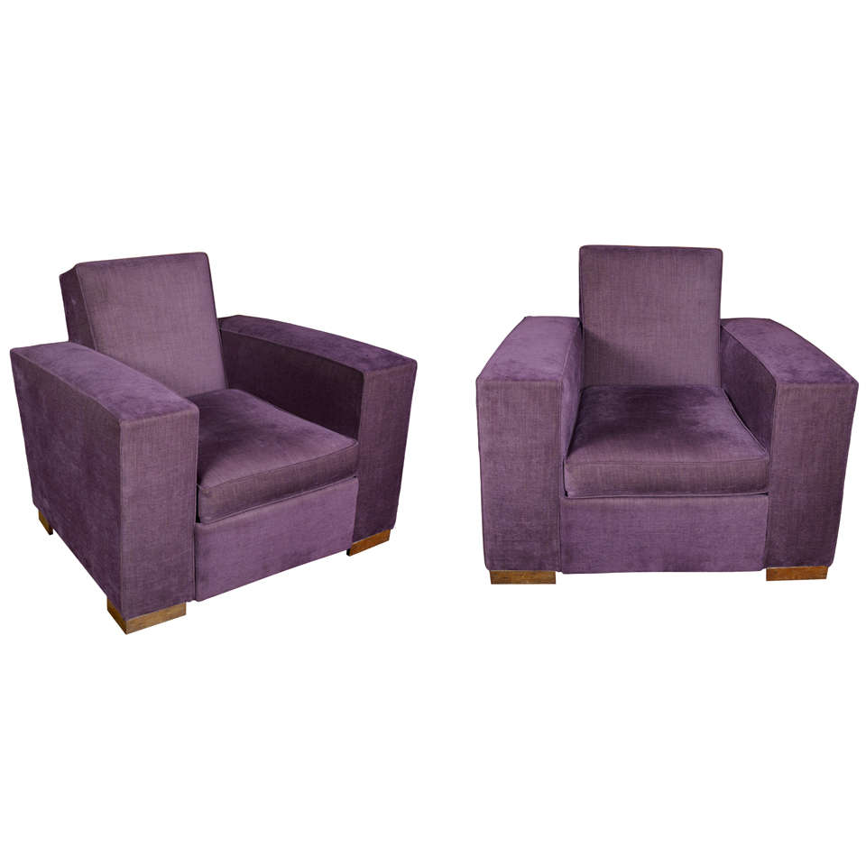 Pair of large and comfortable Adnet armchairs
